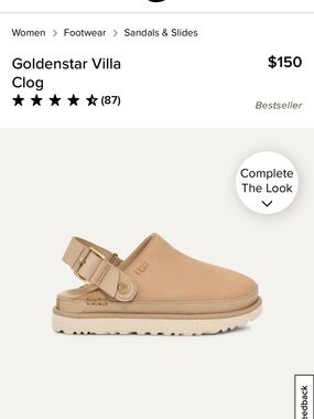 UGG Goldenstar Villa Clog in Beige Tan